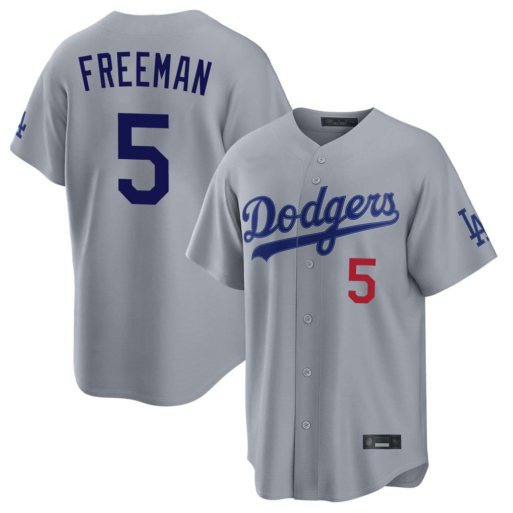 LA.Dodgers #5 Freddie Freeman Player Gray Game Home Jdoa Stitched Jerseys