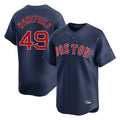 B.Red Sox #49 Tim Wakefield Player Navy Limited Home Game Jdoa Stitched Jerseys