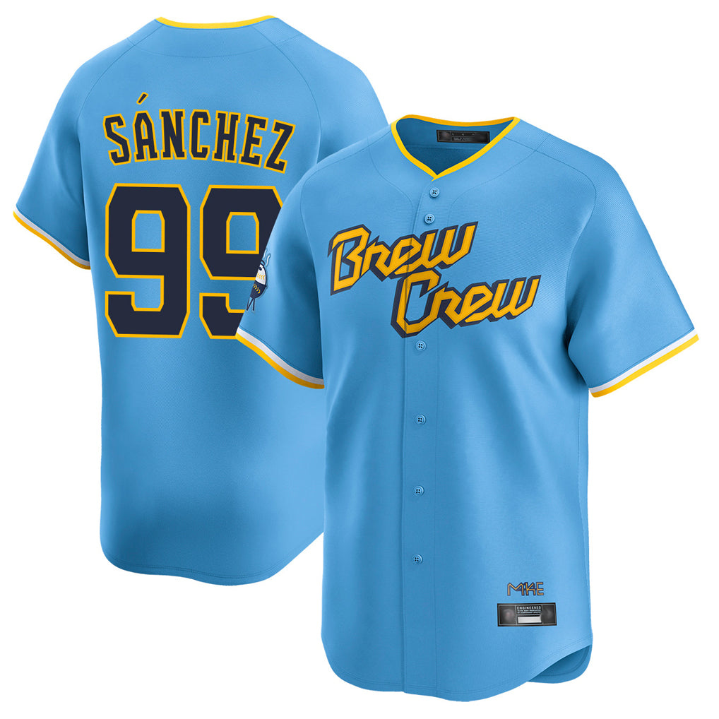M.Brewers #99 Gary Sanchez Player Light Blue City Connect Home Limited Jdoa Stitched Jerseys