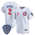 C.Cubs #2 Nico Hoerner Player White Pinstripe Vapor Premier Limited Home Jdoa Stitched Jerseys