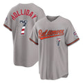 B.Orioles #7 Jackson Holliday Player Gray USA 250 Fourth of July Home Game Jdoa Stitched Jerseys