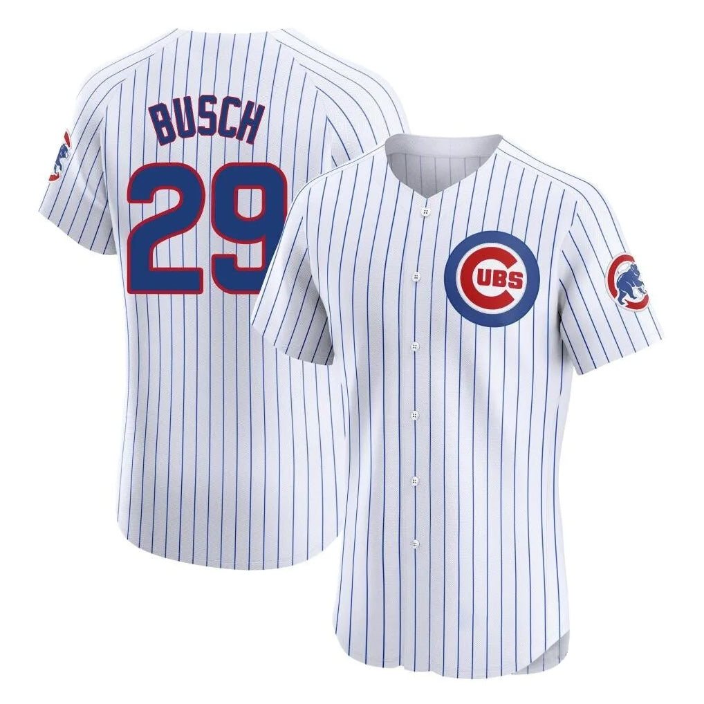 C.Cubs #29 Michael Busch Player White Limited Elite Home Game Jdoa Stitched Jerseys
