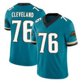 J.Jaguars #76 Ezra Cleveland Player Teal Prowler Throwback Vapor F.U.S.E. Limited Home Game Jdoa Stitched Jerseys