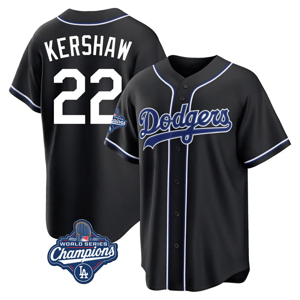 LA.Dodgers #22 Clayton Kershaw Player Black World Series Meet Carbon Limited Home Jdoa Stitched Jerseys