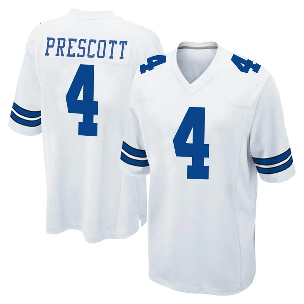 D.Cowboys #4 Dak Prescott Player White Home Game Jdoa Stitched Jerseys