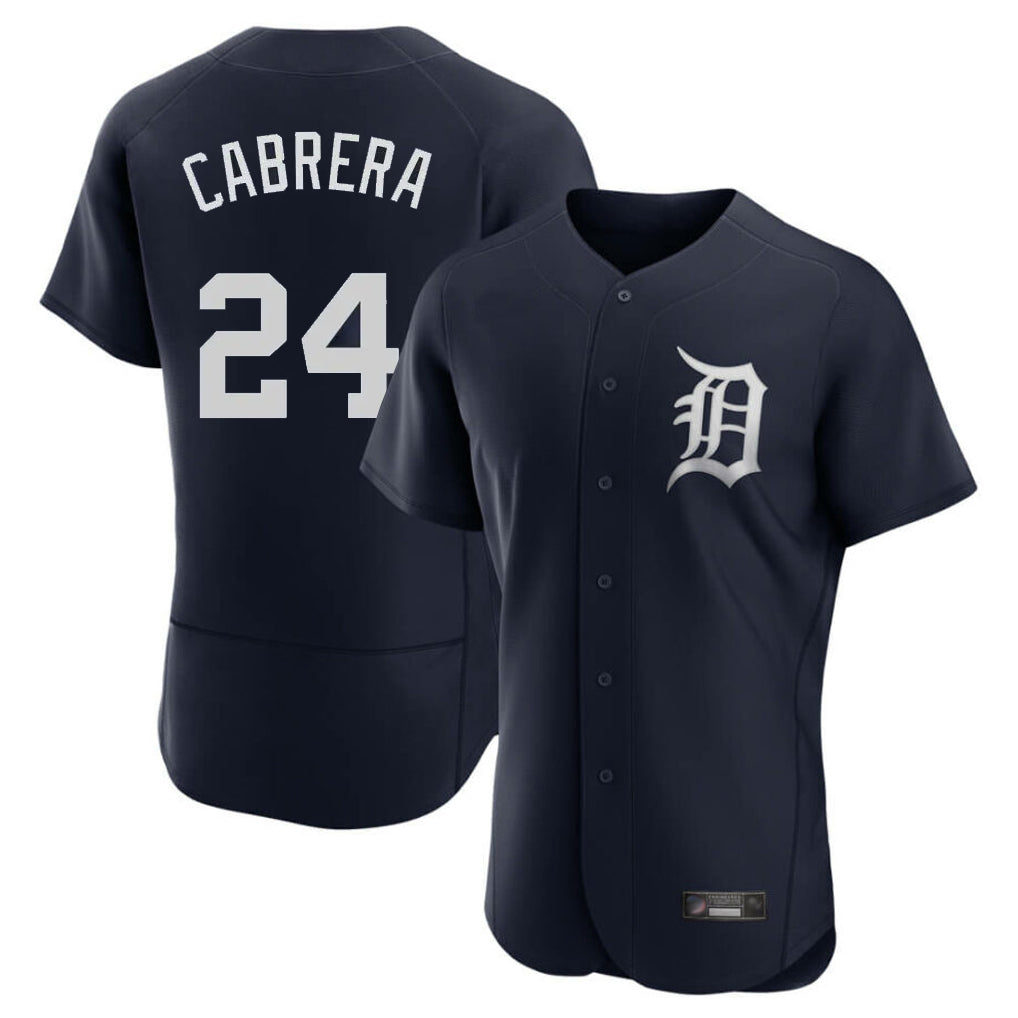 D.Tigers #24 Miguel Cabrera Player Navy Limited Elite Home Jdoa Stitched Jerseys