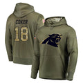 C.Panthers #18 Jalen Coker Player Olive Salute to Service Hoodies Jdoa Stitched Jerseys