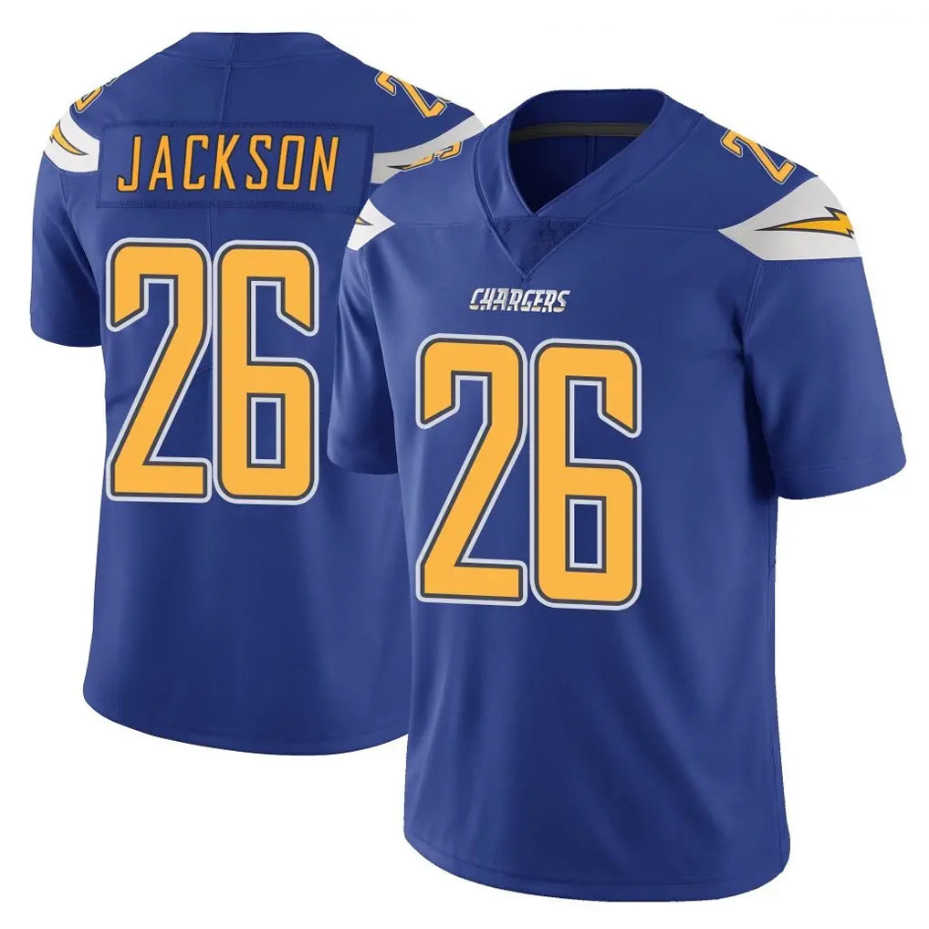 LA.Chargers #26 Donte Jackson Player Royal Limited Color Rush Vapor Untouchable Home Game Stitched Jerseys