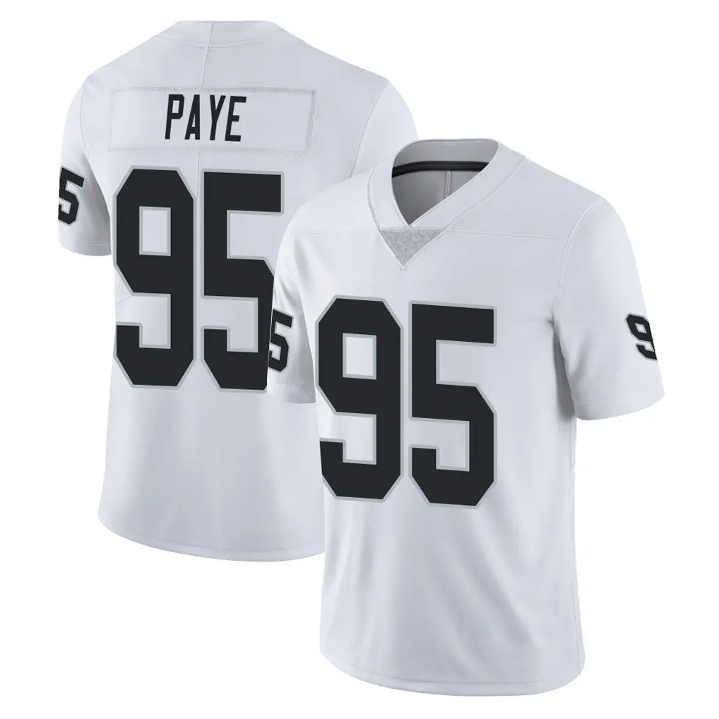 LV.Raiders #95 Kwity Paye Player White Limited Vapor Untouchable Home Game Stitched Jerseys