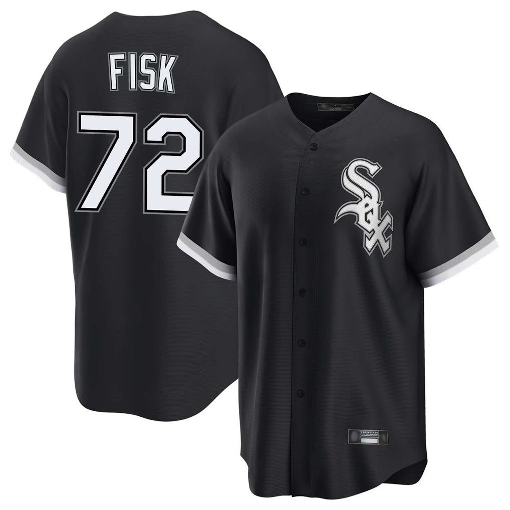 C.White Sox #72 Carlton Fisk Player Black Home Game Jdoa Stitched Jerseys