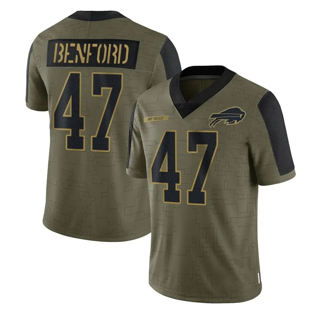 B.Bills #47 Christian Benford Player Olive Salute To Service Limited Jdoa Stitched Jerseys