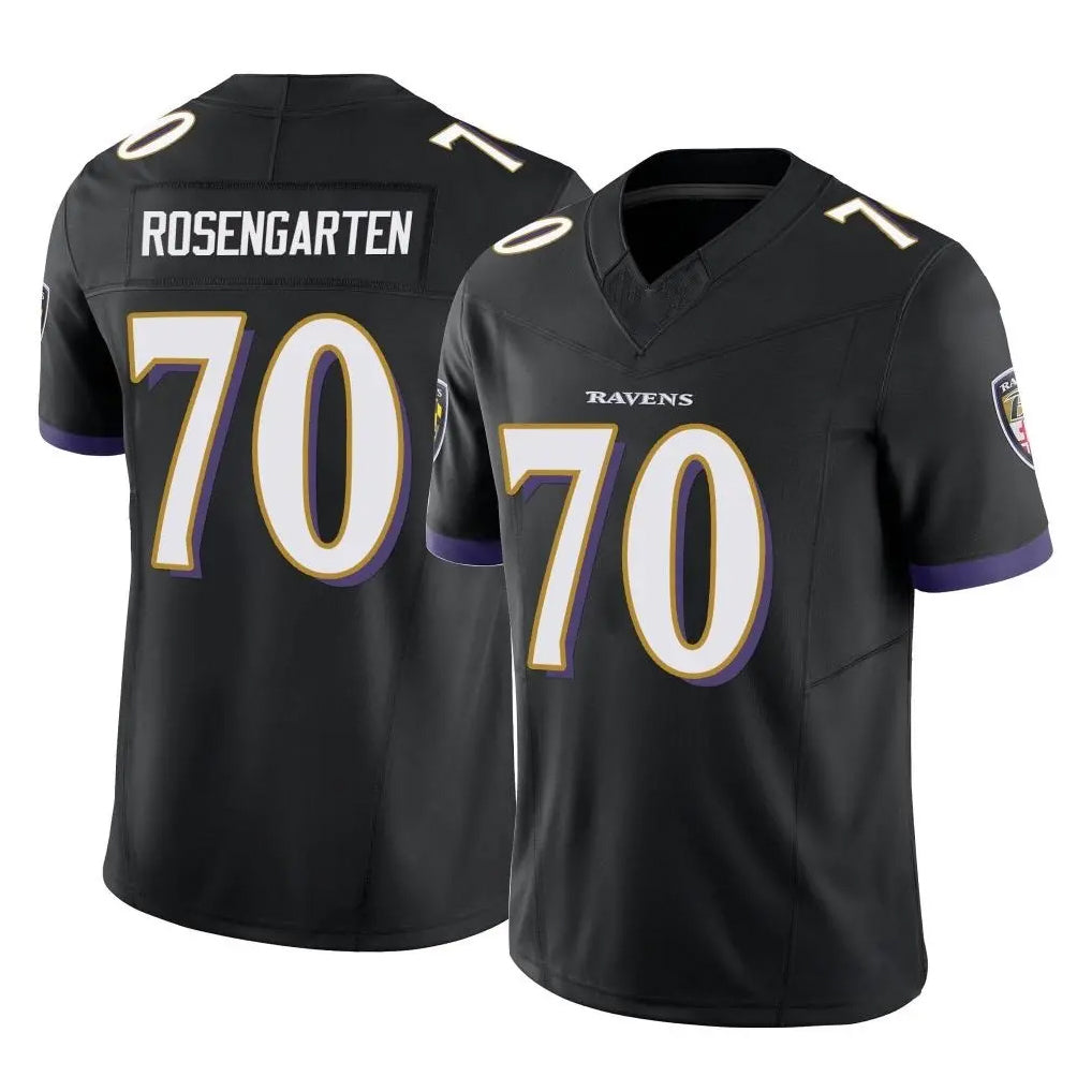 B.Ravens #70 Roger Rosengarten Player Black Vapor F.U.S.E. Limited Jdoa Stitched Jerseys
