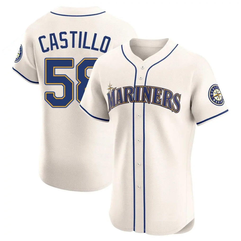 S.Mariners #58 Luis Castillo Player Cream Home Limited Elite Jdoa Stitched Jerseys