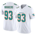 M.Dolphins #93 Zeek Biggers Player White Limited Vapor F.U.S.E. Home Game Jdoa Stitched Jerseys