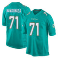 M.Dolphins #71 Jonah Savaiinaea Player Aqua Team Color Home Game Jdoa Stitched Jerseys