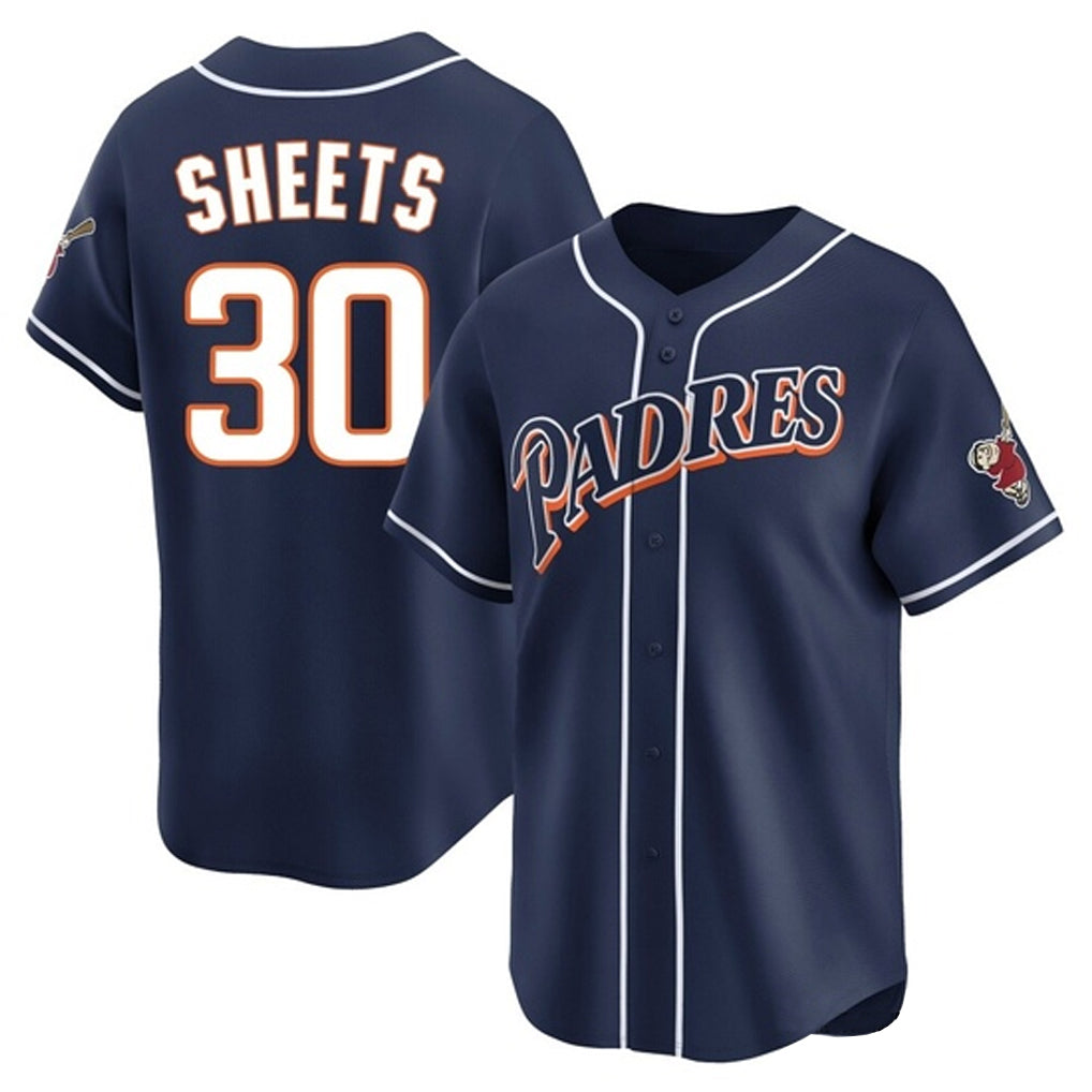 S.Diego Padres #30 Gavin Sheets Player Navy Cooperstown Collection Limited Home Jdoa Stitched Jerseys