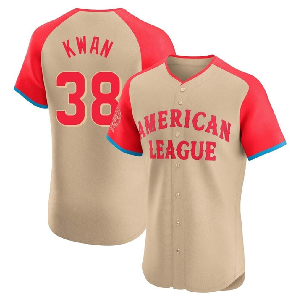 C.Guardians #38 Steven Kwan Player Cream American League All-Star Limited Elite Home Jdoa Stitched Jerseys