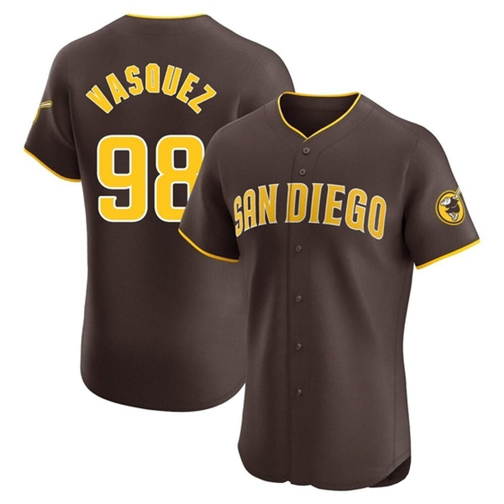 S.Diego Padres #98 Randy Vasquez Player Brown Home Limited Elite Jdoa Stitched Jerseys