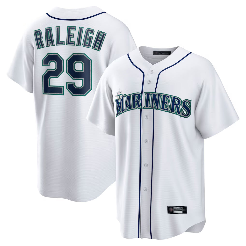 S.Mariners #29 Cal Raleigh Player White Home Game Jdoa Stitched Jerseys