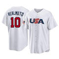 P.Phillies #10 J.T. Realmuto Player White USA World Classic Home Game Jdoa Stitched Jerseys