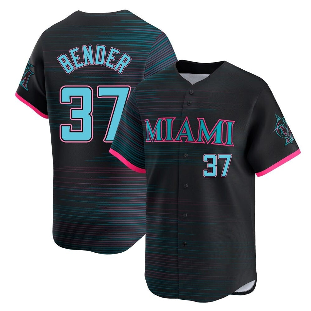 M.Marlins #37 Anthony Bender Player Black City Connect Home Limited Jdoa Stitched Jerseys