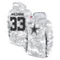 D.Cowboys #33 Javonte Williams Player Arctic Camo Salute to Service Hoodies Limited Game Jdoa Stitched Jerseys