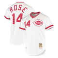 C.Reds #14 Pete Rose Player White Mitchell & Ness Throwback Cooperstown Mesh T-shirt Game Jdoa Stitched Jerseys