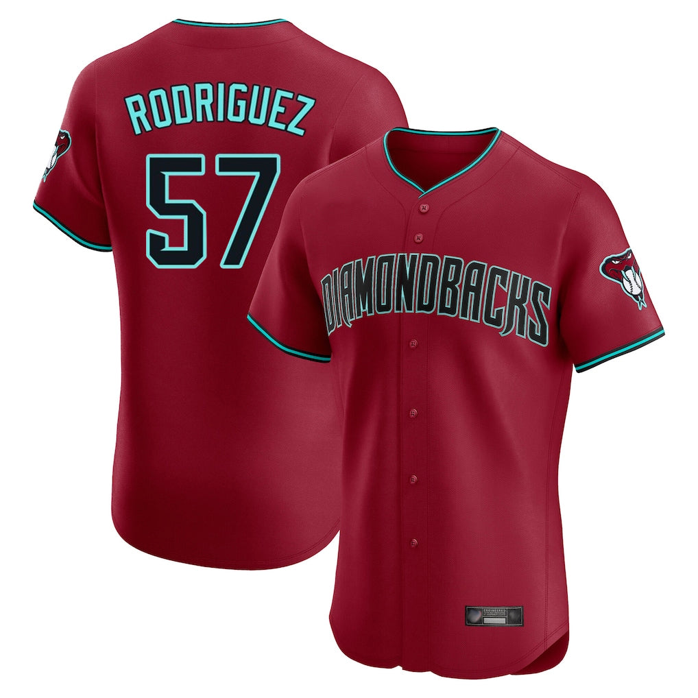 A.Diamondbacks #57 Eduardo Rodriguez Player Red Limited Elite Home Game Jdoa Stitched Jerseys