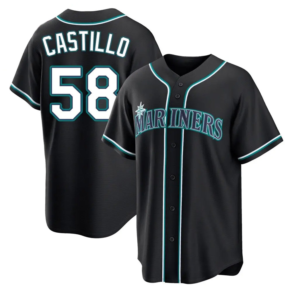 S.Mariners #58 Luis Castillo Player Black Fashion Home Limited Jdoa Stitched Jerseys