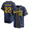M.Brewers #22 Christian Yelich Player Navy Home Limited Jdoa Stitched Jerseys