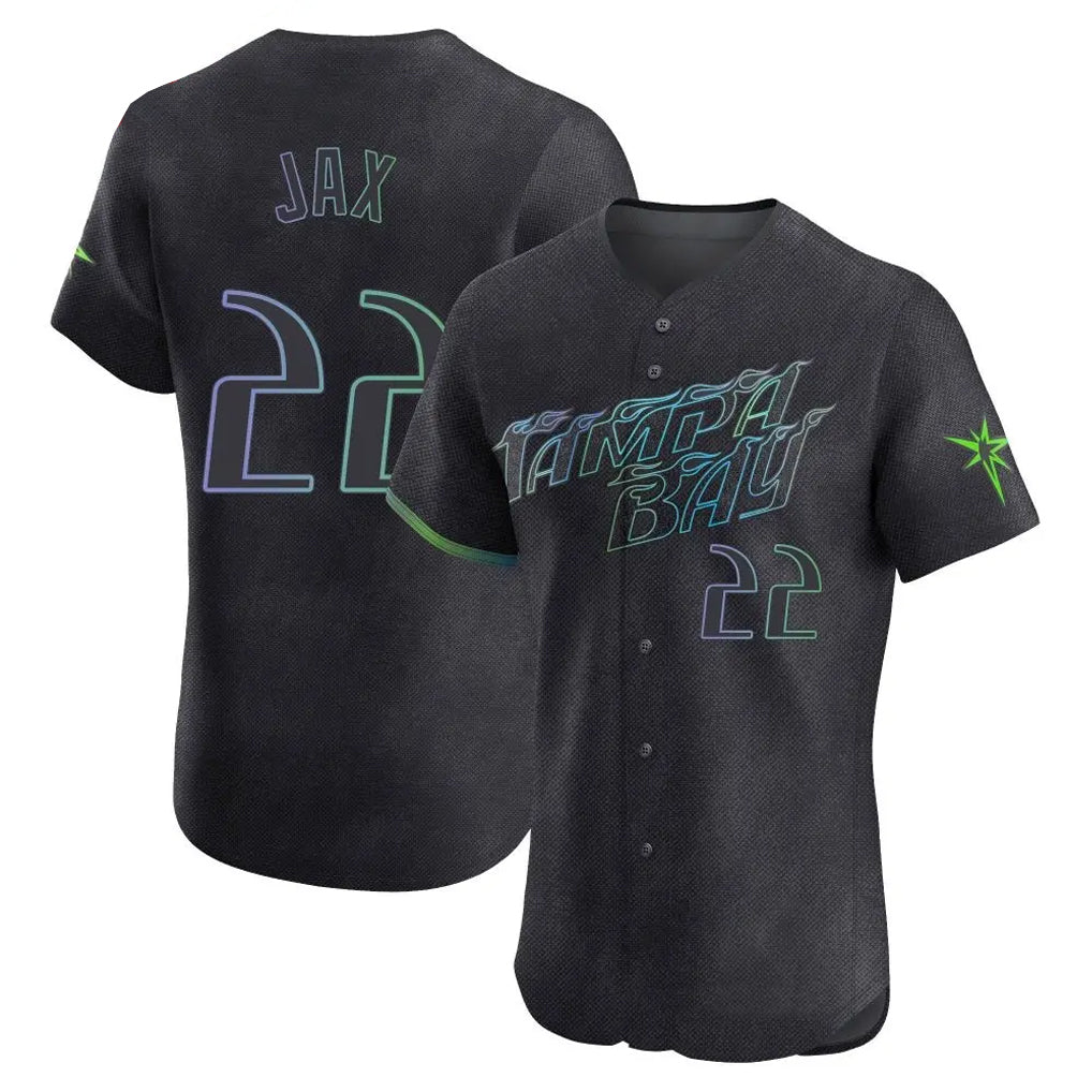 T.Bay Rays #22 Griffin Jax Player Black City Connect Home Limited Elite Jdoa Stitched Jerseys