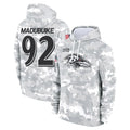 B.Ravens #92 Nnamdi Madubuike Player Arctic Camo Salute to Service Pullover Hoodie Jdoa Stitched Jerseys