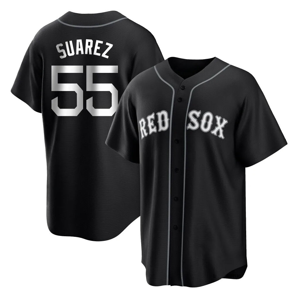 B.Red Sox #55 Ranger Su¨¢rez Player Black Home Game Jdoa Stitched Jerseys