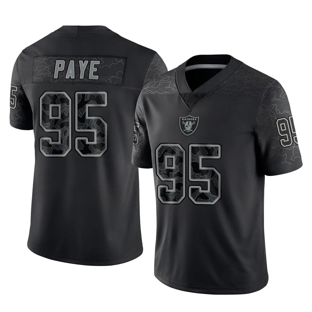 LV.Raiders #95 Kwity Paye Player Black Reflective Limited Game Stitched Jerseys