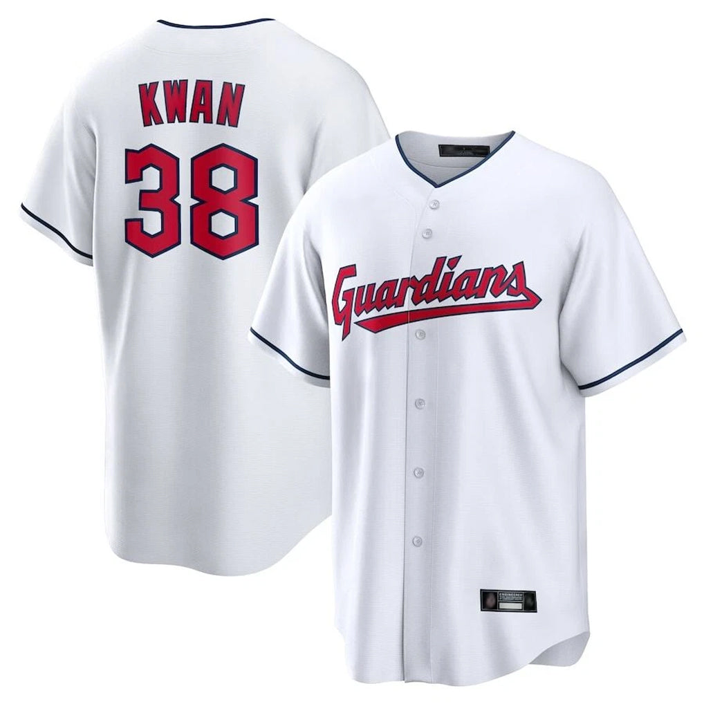 C.Guardians #38 Steven Kwan Player White Home Game Jdoa Stitched Jerseys