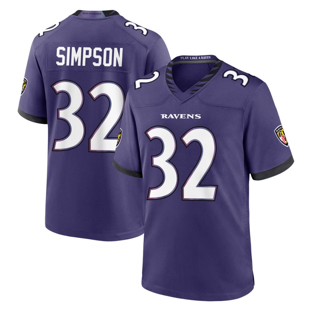 B.Ravens #32 Trenton Simpson Player Purple Limited Home Game Jdoa Stitched Jerseys