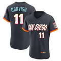 S.Diego Padres #11 Yu Darvish Player Obsidian 2026 City Connect Home Elite T-shirt Jdoa Stitched Jerseys