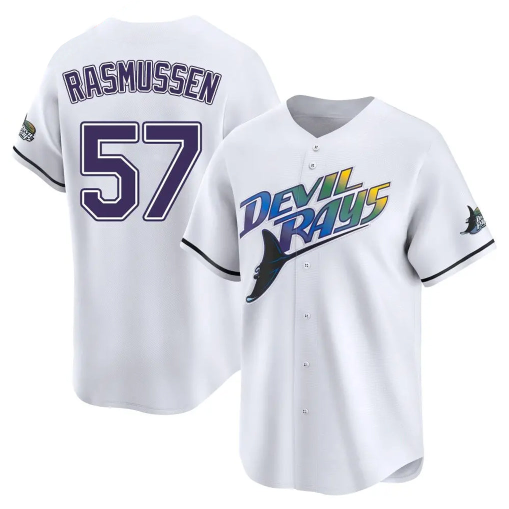 T.Bay Rays #57 Drew Rasmussen Player White City Connect Home Jdoa Stitched Jerseys