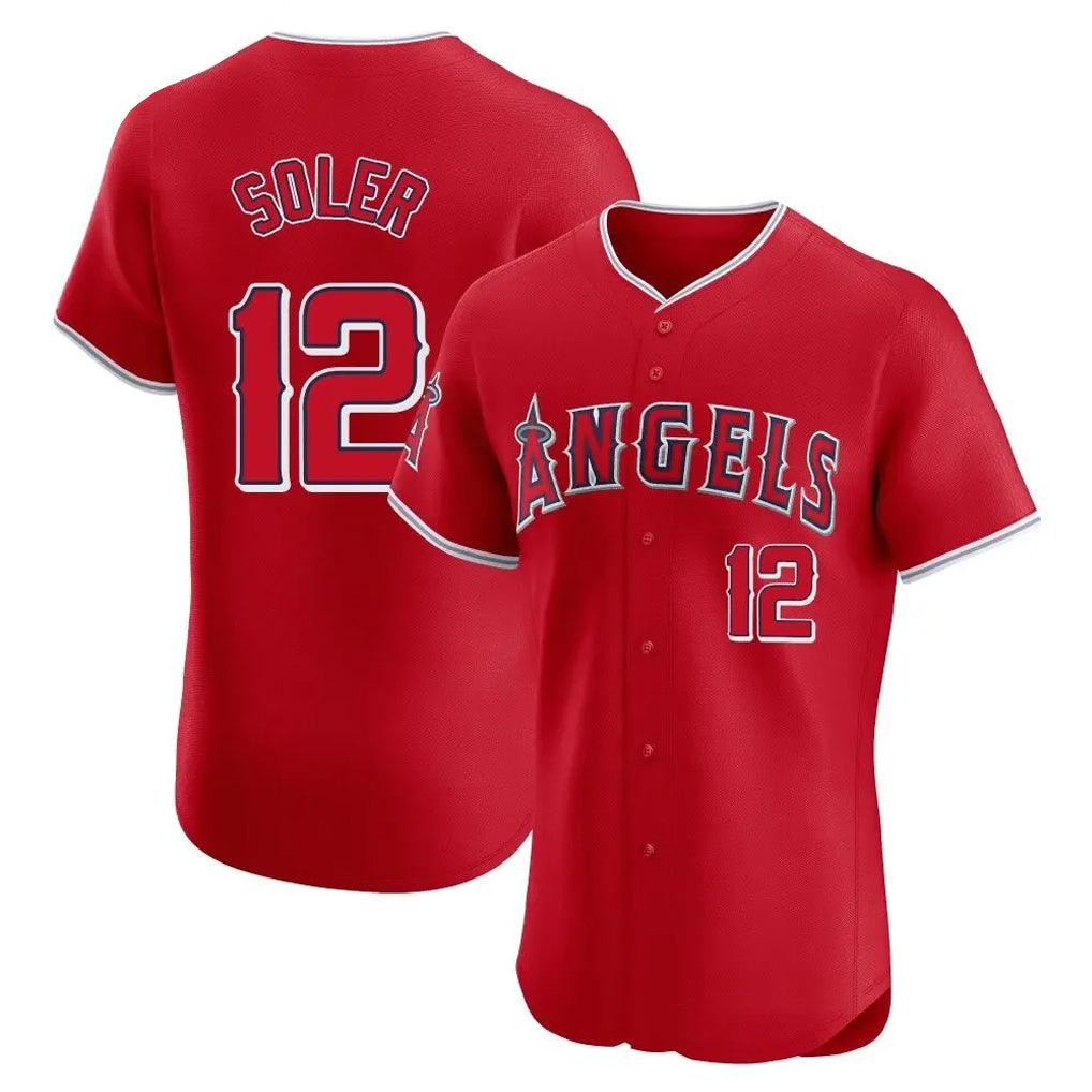 LA.Angels #12 Jorge Soler Player Red Home Limited Elite Jdoa Stitched Jerseys