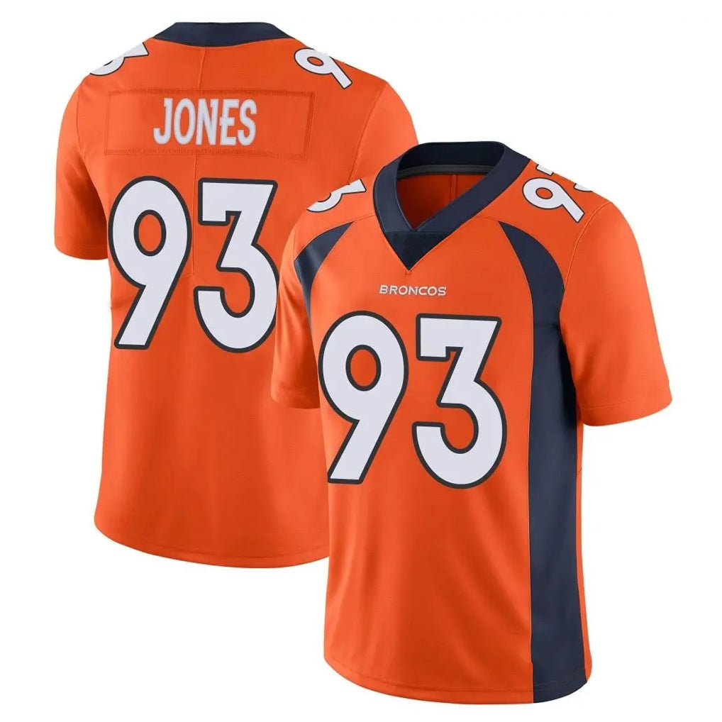 D.Broncos #93 D.J. Jones Player Orange Color Vapor Untouchable Limited Game Jdoa Stitched Jerseys