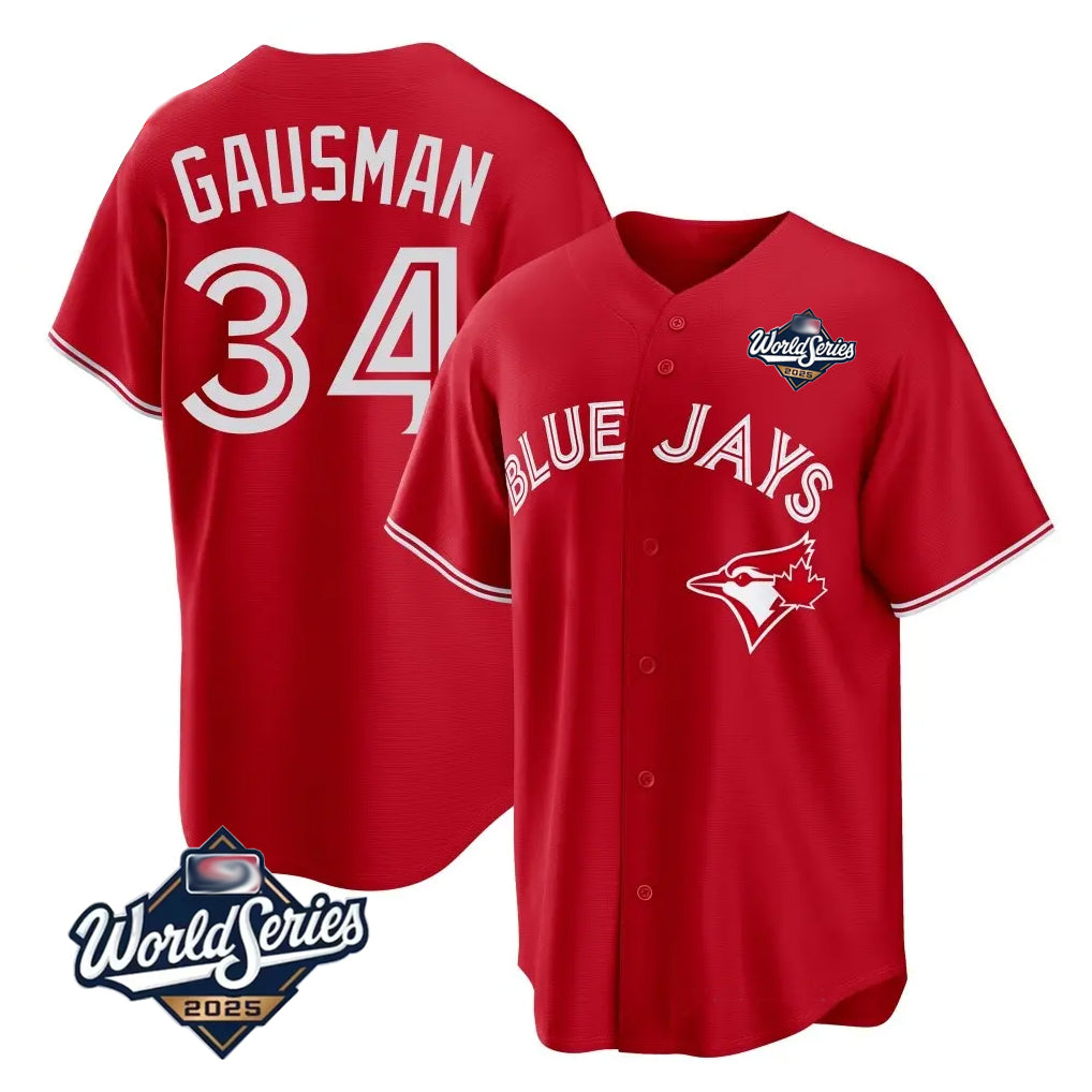 T.Blue Jays #34 Kevin Gausman Player Red 2025 American League All Jdoa Stitched Jerseys