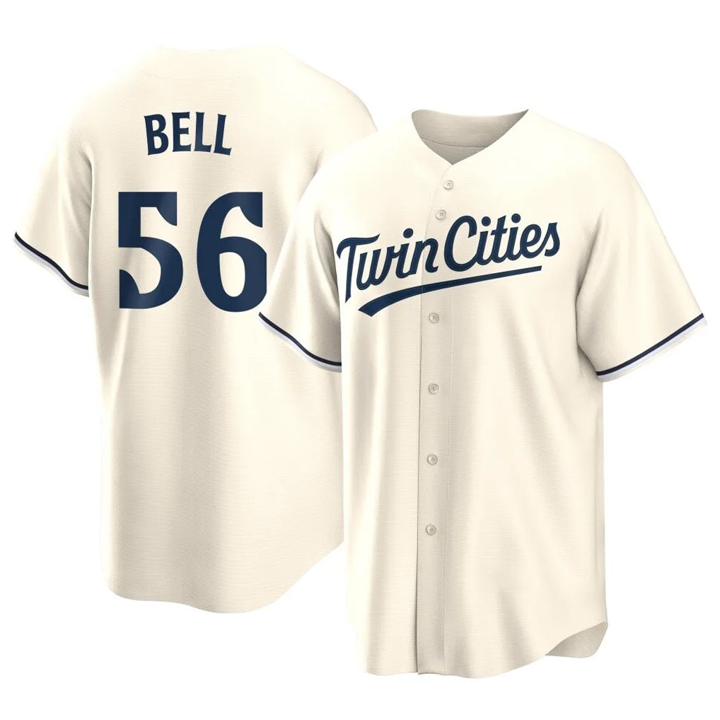 M.Twins #56 Josh Bell Player Cream Game Limited Home Jdoa Stitched Jerseys