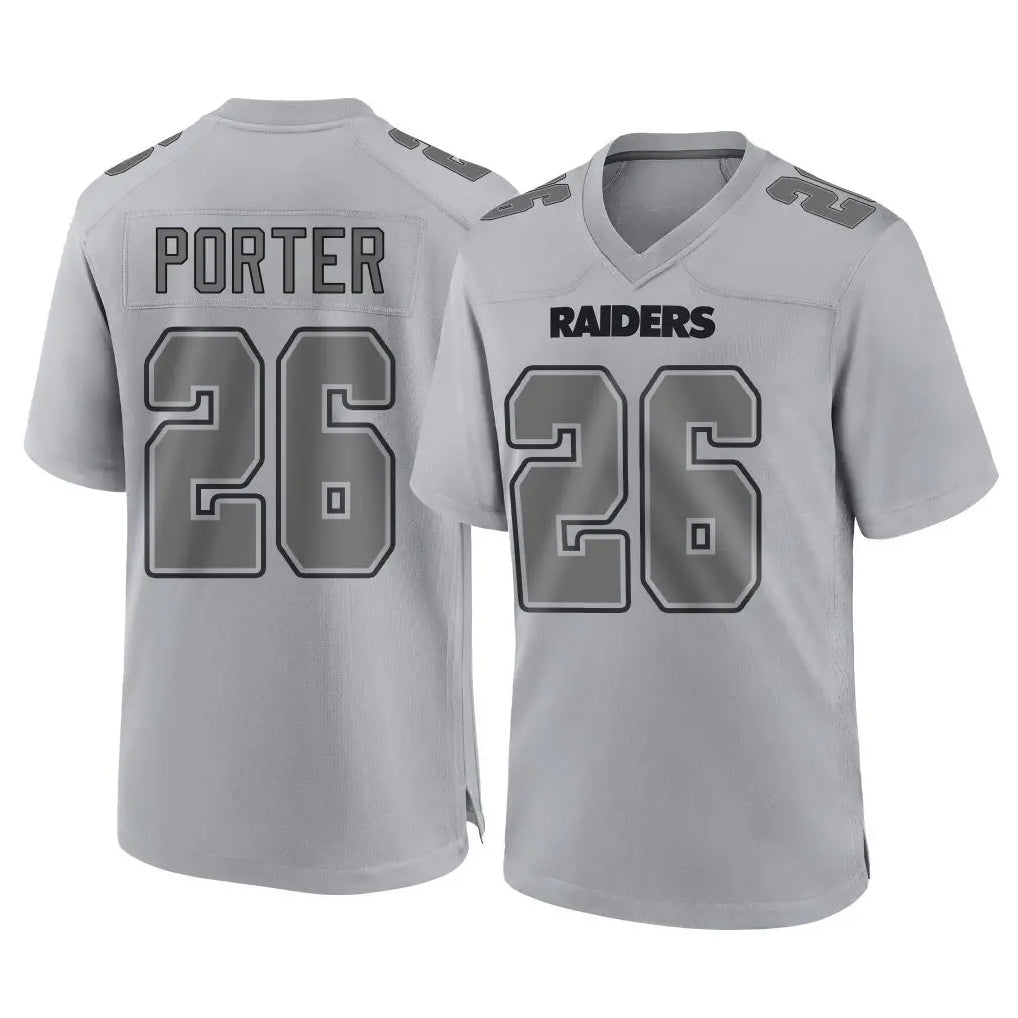 LV.Raiders #26 Darien Porter Player Gray Atmosphere Fashion Limited Game Stitched Jerseys