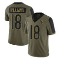 C.Bears #18 Caleb Williams Player Olive Salute to Service Limited Jdoa Stitched Jerseys