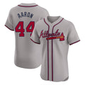 A.Braves #44 Hank Aaron Player Gray Limited Elite Home Game Jdoa Stitched Jerseys