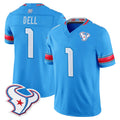 H.Texans #1 Tank Dell Player Blue 2026 Rivalries Vapor Limited Home Game Jdoa Stitched jerseys