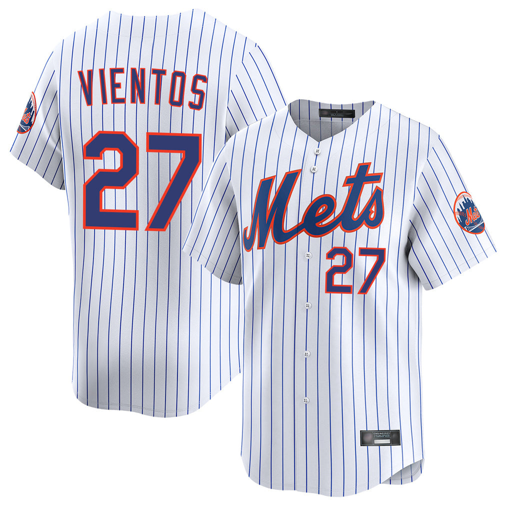 NY.Mets #27 Mark Vientos Player White Home Limited Jdoa Stitched Jerseys