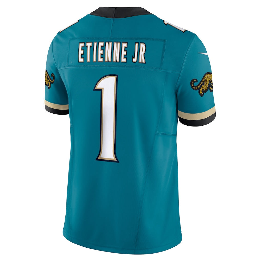 Jdoa J.Jaguars #1 Travis Etienne Jr Teal Prowler Throwback Vapor F.U.S.E. Limited Jersey