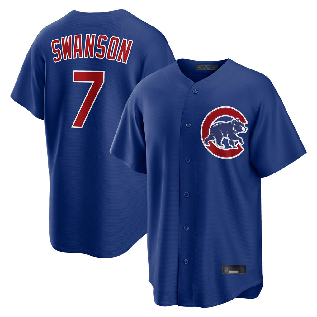 C.Cubs #7 Dansby Swanson Player Royal Home Game Jdoa Stitched Jerseys