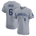 KC.Royals #6 Jonathan India Player Gray Limited Elite Home Jdoa Stitched Jerseys